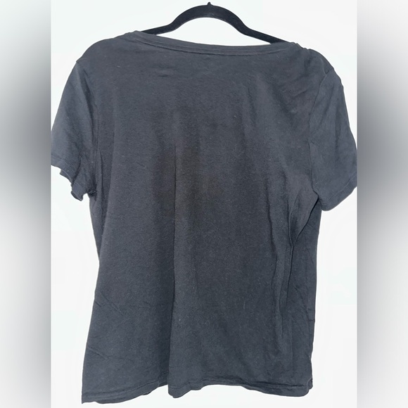 Victoria’s Secret Black Logo T-Shirt Velvet VS Graphic Tee Size L - Picture 4 of 6